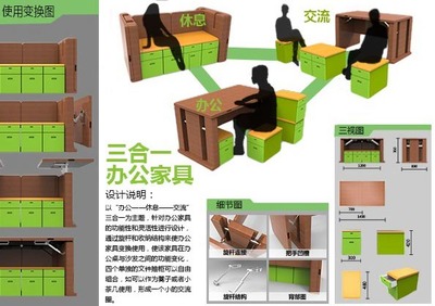 三合一辦公桌|家具|工業/產品|YoRong - 原創設計作品 
